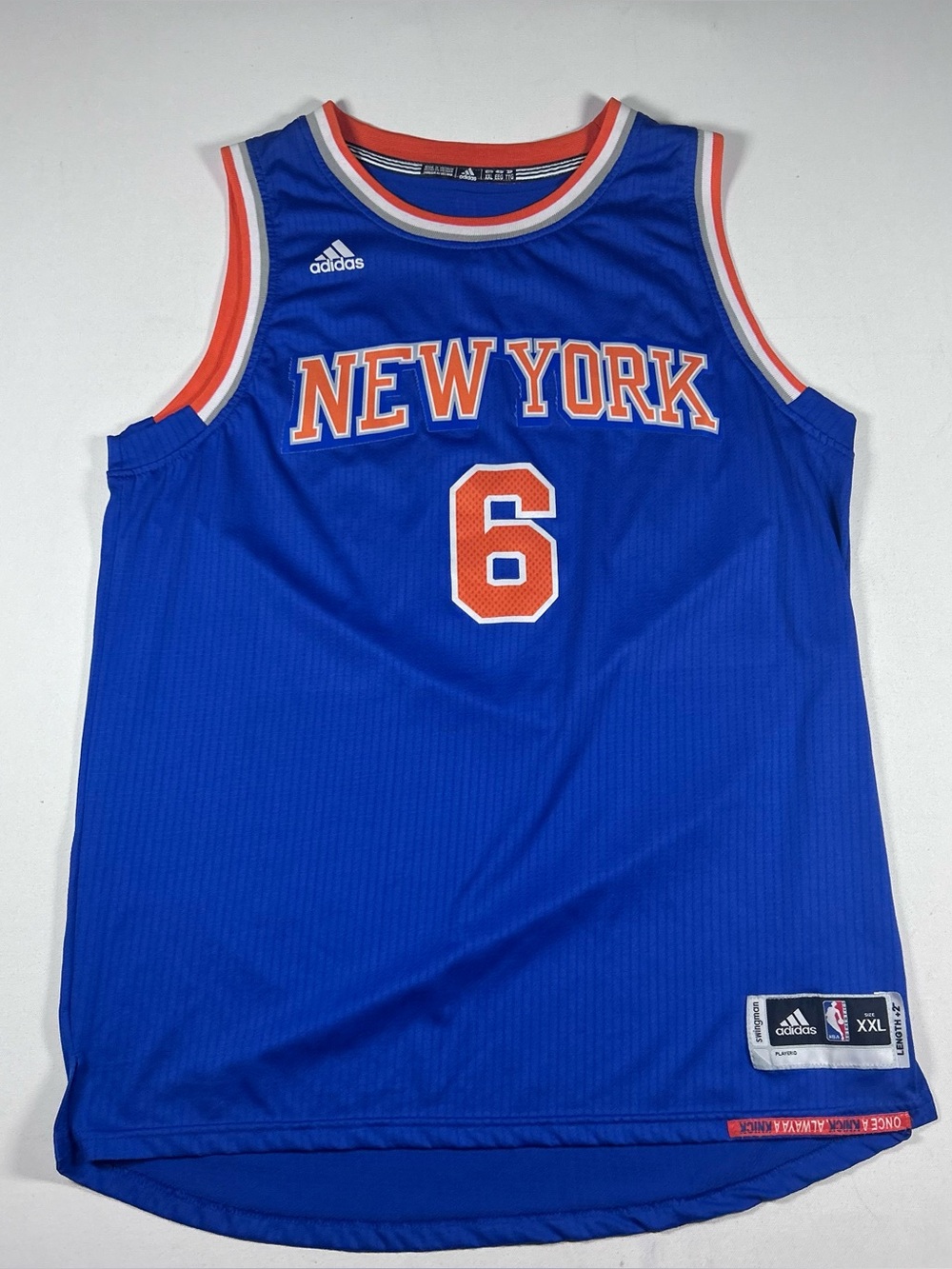 Adidas Kristaps Porzingis Jersey Mens Fits XL Length +2 New York Knicks Swingman